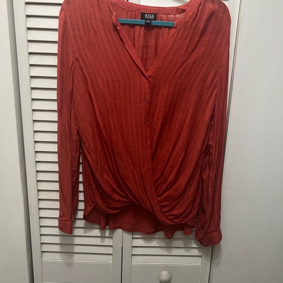 Rustic orange button down shirt gently worn - Picture 8 of 9